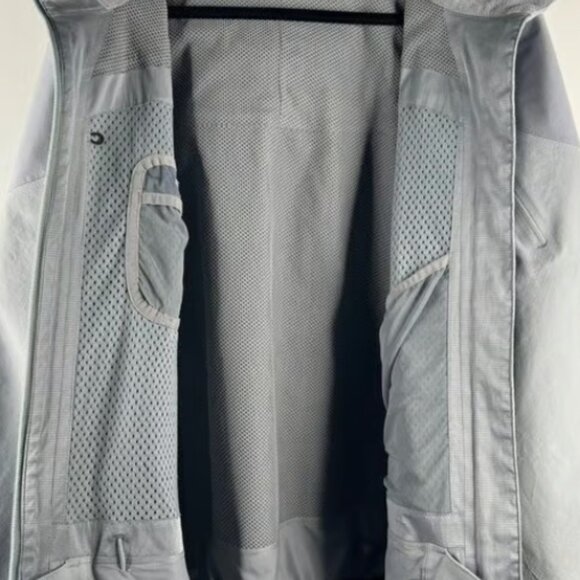 Patagonia Women's White Smoke Hooded Full Zip DWR Jacket Coat Size Large Gray - Picture 4 of 10